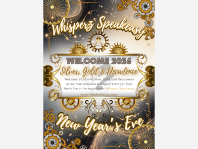 Silver, Gold & Decadence: NYE Party at Whisperz Speakeasy