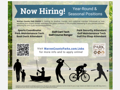 Like The Outdoors And Looking For Work? Check Out Warren County Park District!