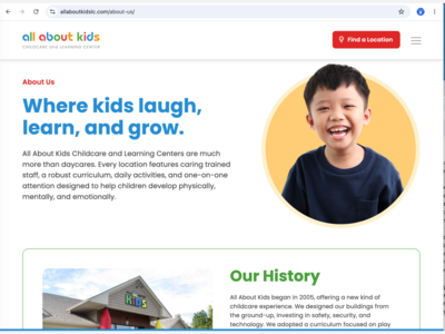 All About Kids Learning Center Launches Brand New Identity And A Redesigned Website.