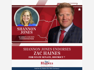 Warren County Commissioner Shannon Jones Endorses Zac Haines for Ohio's 7th Senate District