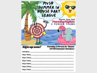MVSB Summer in House Dart League 