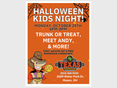 Texas Roadhouse Halloween Kids Night