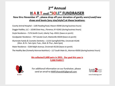 SHOE DRIVE FOR HOMELESS ANIMALS